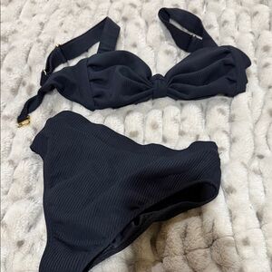 Montce Black Ribbed Bikini Set s/m